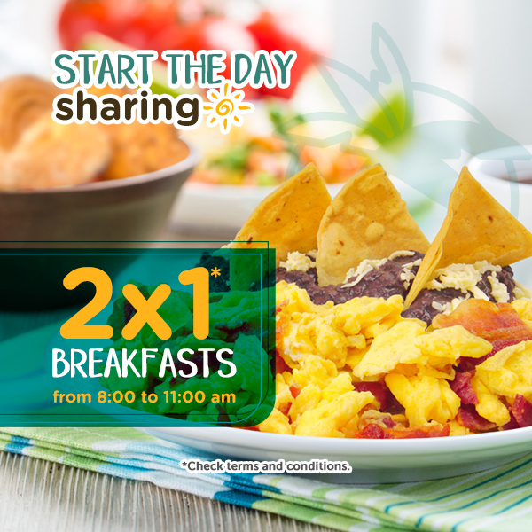 Promoción 2x1 Desayuno