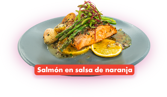 Salmón en salsa de naranja